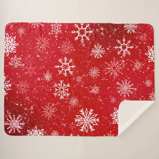 Couverture Sherpa Flèches blanches Ruby Red (Devant (Horizontal))