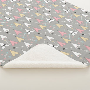 Couverture Sherpa Flèches bohème et Teepees tendance