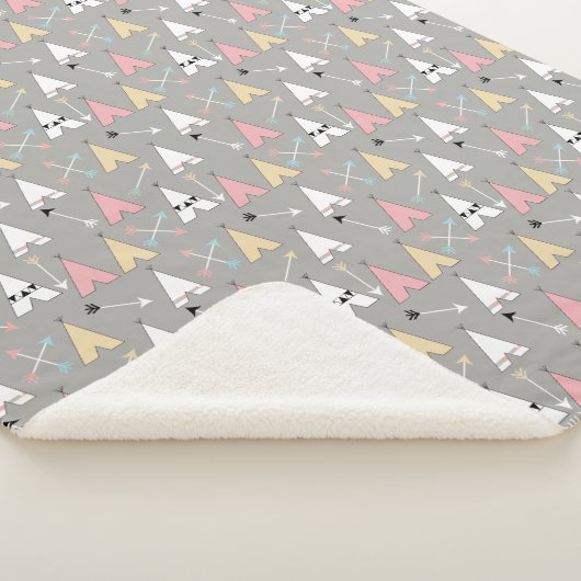 Couverture Sherpa Flèches bohème et Teepees tendance (3/4)