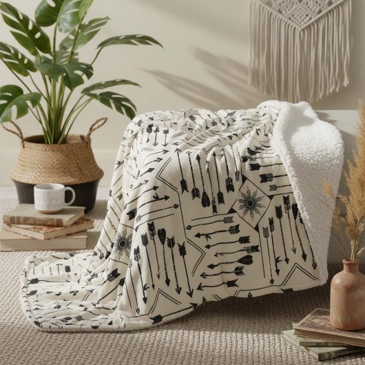 Couverture Sherpa Flèches Boho et Sun V12 ID748