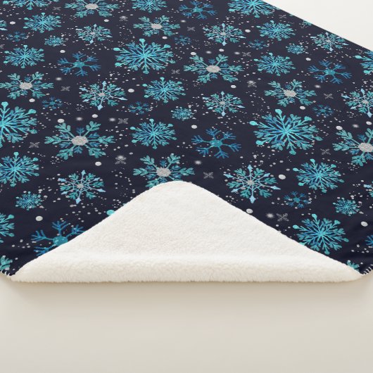 Couverture Sherpa Flèches de neige bleues et argentées (3/4)