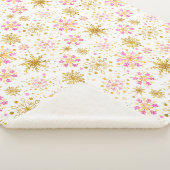Couverture Sherpa Flèches d'hiver roses et or (3/4)