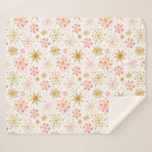 Couverture Sherpa Flèches d'hiver roses et or (Devant (Horizontal))