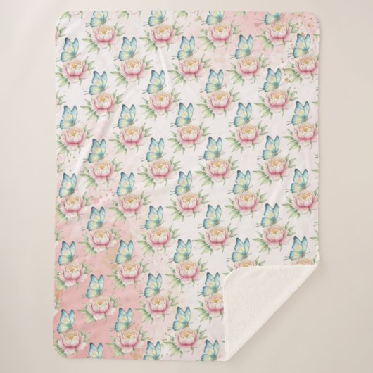 Couverture Sherpa Fleur (Devant)