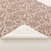 Couverture Sherpa Fleur abstraite de mousse au moka de style moderne (3/4)