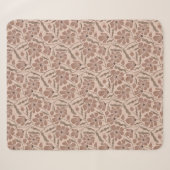 Couverture Sherpa Fleur abstraite de mousse au moka de style moderne (Devant (Horizontal))