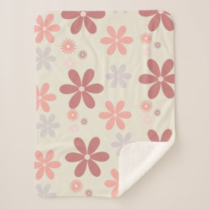 Couverture Sherpa fleur adorable fille féminine paillettes