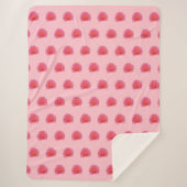 Couverture Sherpa Fleur Aptenia rose Motif sans couture sur (Devant)