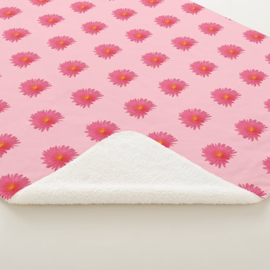 Couverture Sherpa Fleur Aptenia rose Motif sans couture sur (3/4)