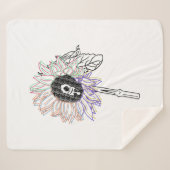 Couverture Sherpa Fleur Arc-en-ciel Art Funky (Devant (Horizontal))