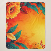 Couverture Sherpa Fleur botanique chaude (Devant)