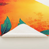 Couverture Sherpa Fleur botanique chaude (3/4)