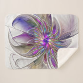 Couverture Sherpa Fleur d'art Abstrait, énergique et coloré (Devant (Horizontal))