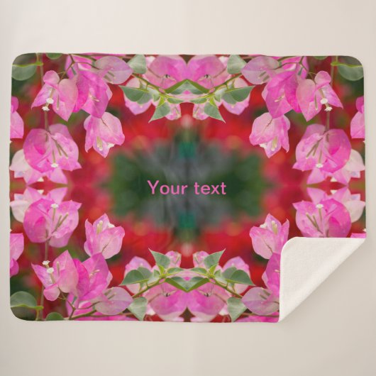 Couverture Sherpa Fleur de bougainvilliers roses (Devant (Horizontal))