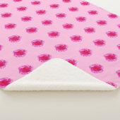 Couverture Sherpa Fleur de carnation rose Motif sans couture sur (3/4)