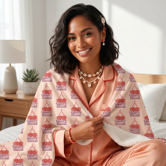 Couverture Sherpa Fleur de Cerisier