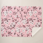 Couverture Sherpa Fleur de cerisier blanc (Devant (Horizontal))
