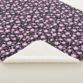 Couverture Sherpa Fleur de cerisier rose noir (3/4)