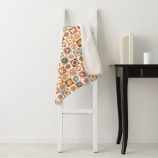 Couverture Sherpa Fleur de Groovy Rétro
