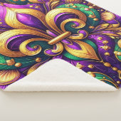 Couverture Sherpa fleur de lis (3/4)