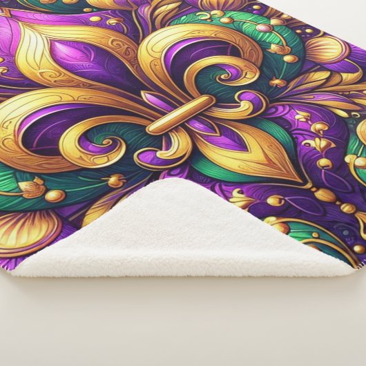 Couverture Sherpa fleur de lis (3/4)