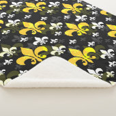 Couverture Sherpa Fleur De Lis Blanc Jaune (3/4)
