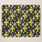 Couverture Sherpa Fleur De Lis Blanc Jaune (Devant (Horizontal))