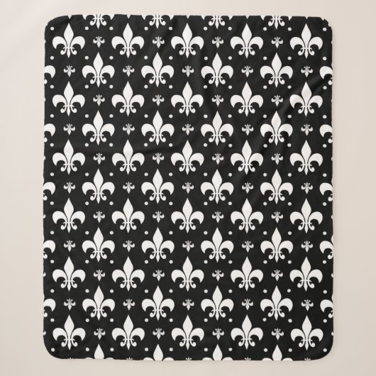 Couverture Sherpa Fleur de lis noir design Motif (Devant)
