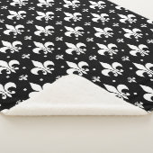 Couverture Sherpa Fleur de lis noir design Motif (3/4)