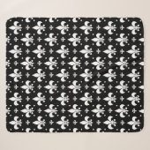 Couverture Sherpa Fleur de lis noir design Motif (Devant (Horizontal))