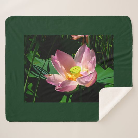 Couverture Sherpa Fleur de lotus (Devant (Horizontal))