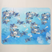 Couverture Sherpa Fleur de lune aquarelle illustrée (Devant (Horizontal))
