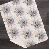 Couverture Sherpa Fleur de passion violette tropicale