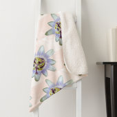 Couverture Sherpa Fleur de passion violette tropicale
