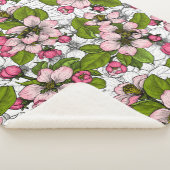 Couverture Sherpa Fleur de pomme sur blanc (3/4)