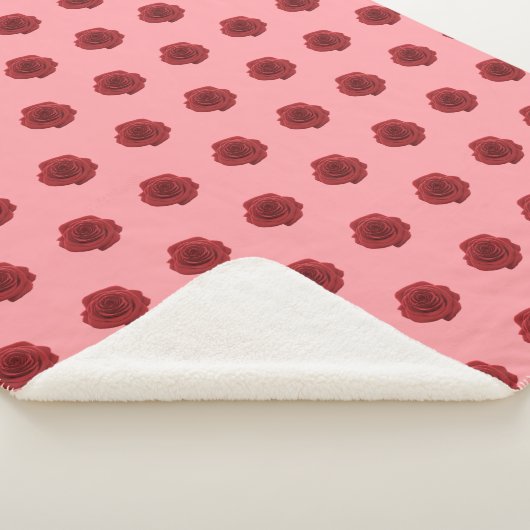 Couverture Sherpa Fleur de rose rouge Motif sans couture sur Sherpa (3/4)