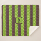 Couverture Sherpa Fleur de tarte Brown et verte (Devant (Horizontal))