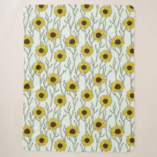 Couverture Sherpa Fleur de tête de tournesol (Devant)