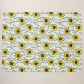 Couverture Sherpa Fleur de tête de tournesol (Devant (Horizontal))