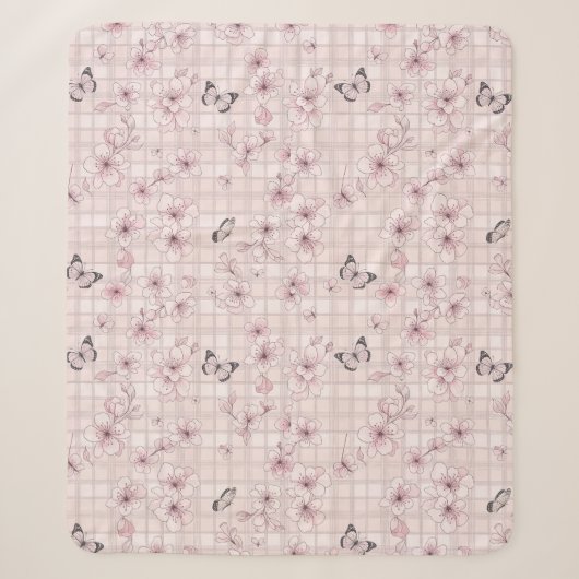 Couverture Sherpa Fleur d'élégant papillon (4) (Devant)