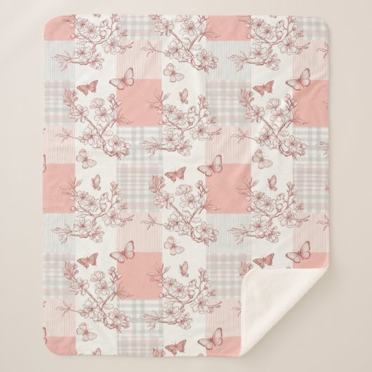 Couverture Sherpa Fleur d'élégant papillon (7) (Devant)