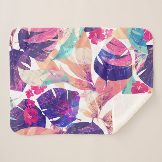 Couverture Sherpa Fleur d'été à l'aquarelle 2 (Devant (Horizontal))