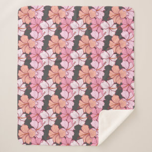 Couverture Sherpa Fleur d'hibiscus