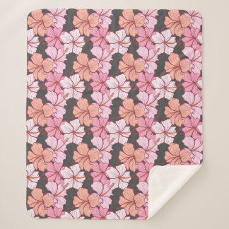 Couverture Sherpa Fleur d'hibiscus