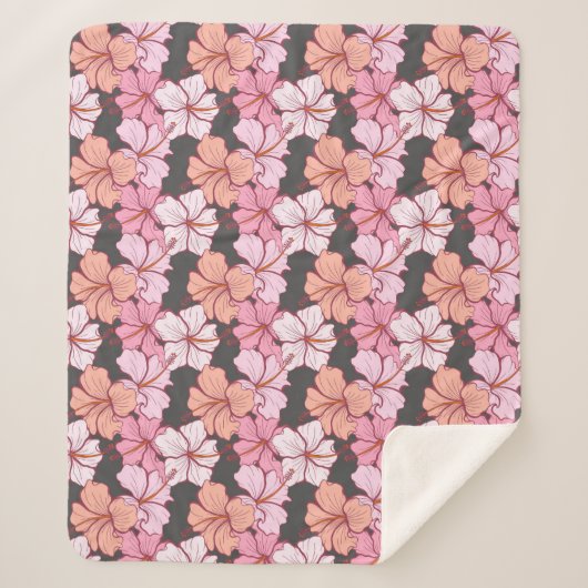Couverture Sherpa Fleur d'hibiscus (Devant)
