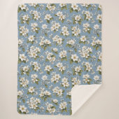 Couverture Sherpa Fleur Élégante Bleue (Devant)
