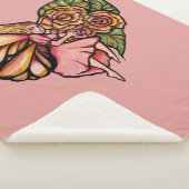 Couverture Sherpa Fleur Fée Jardin Fleurs Coeurs Fleurs Fées (3/4)