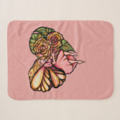 Couverture Sherpa Fleur Fée Jardin Fleurs Coeurs Fleurs Fées (Devant (Horizontal))