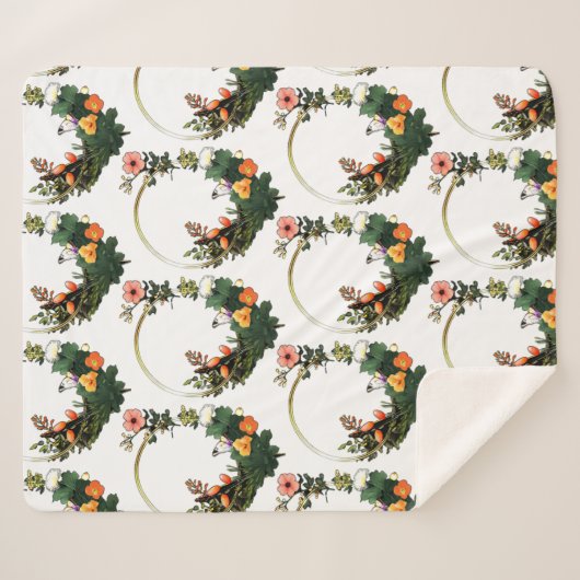 Couverture Sherpa Fleur g (Devant (Horizontal))