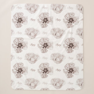 Couverture Sherpa Fleur illustrée de pavot